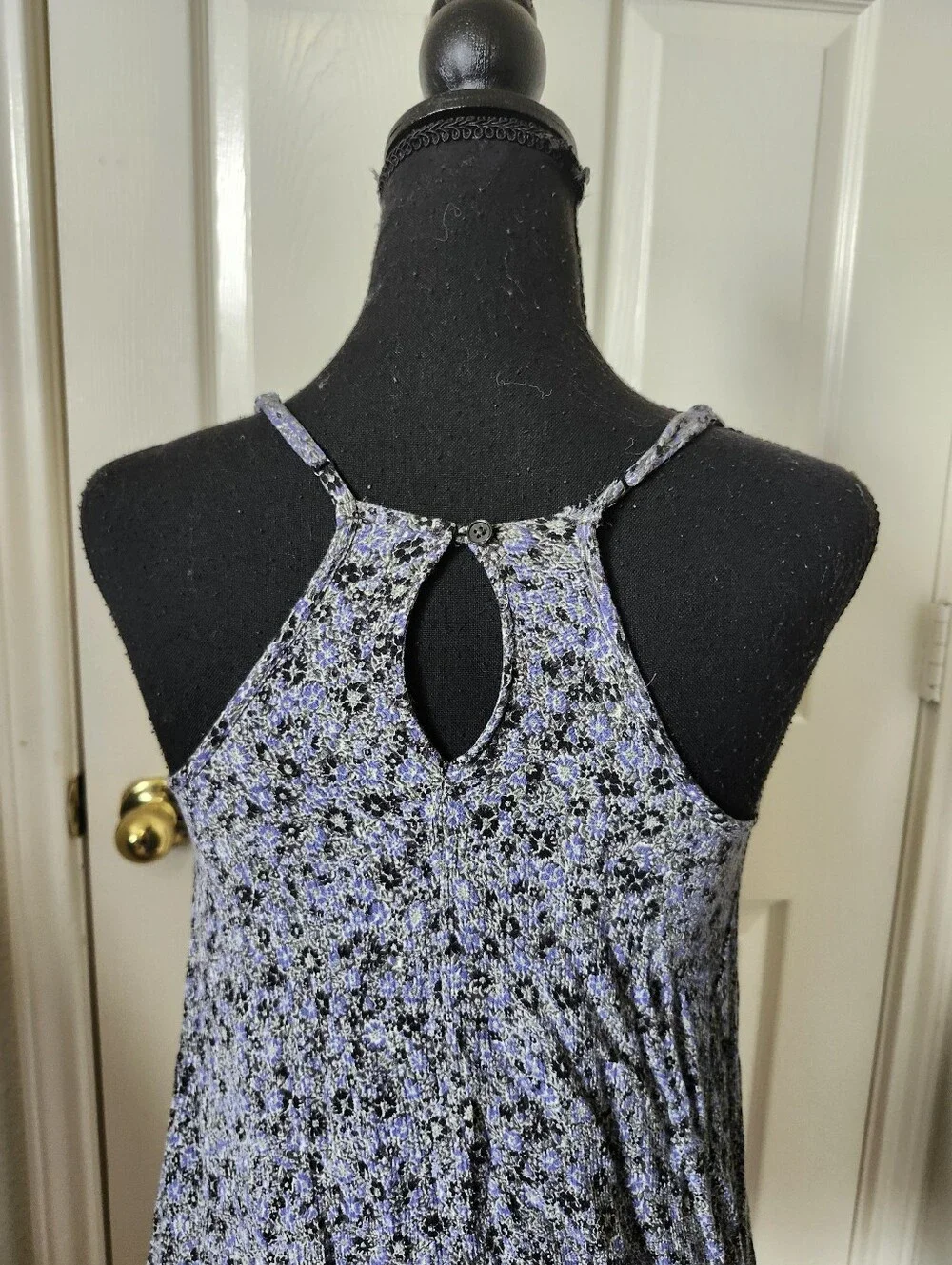 American Eagle Outfitters Lavender Blue Floral Smocked Cami Dress